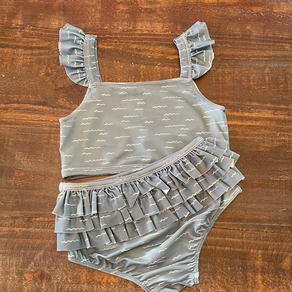 Ruffle Swim Set - Blue Waves